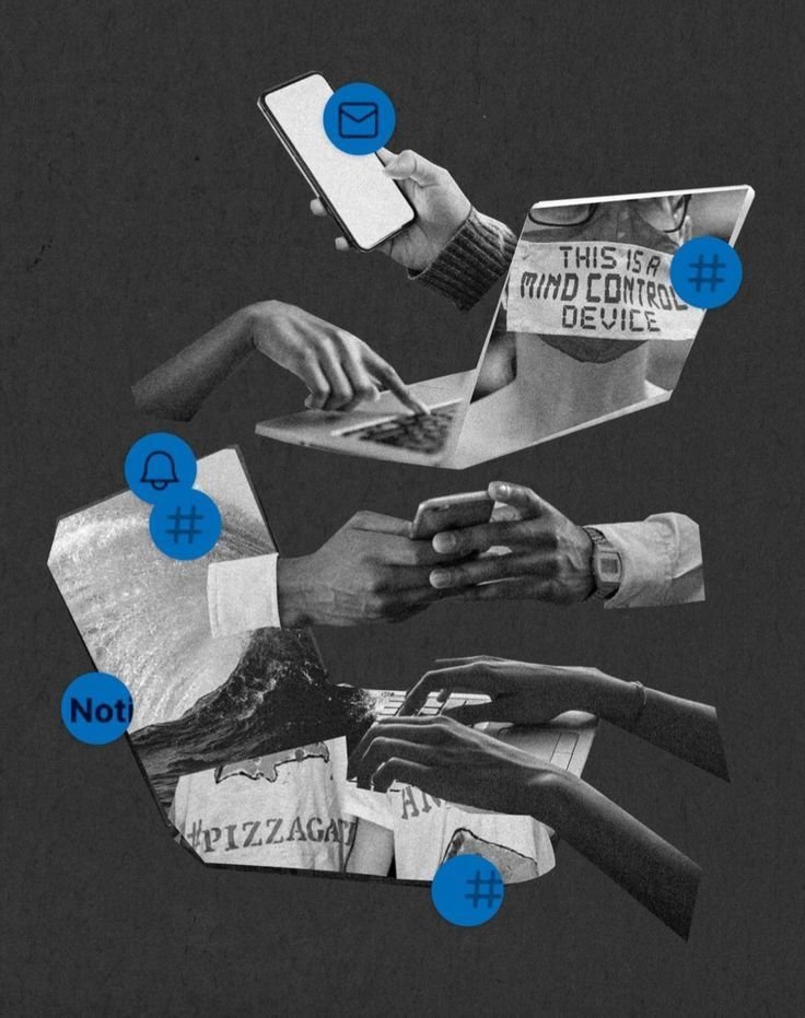 Illustration representing how businesses use digital platforms to reach their audience.