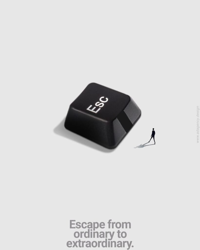 ESC key concept representing escape from ordinary to extraordinary